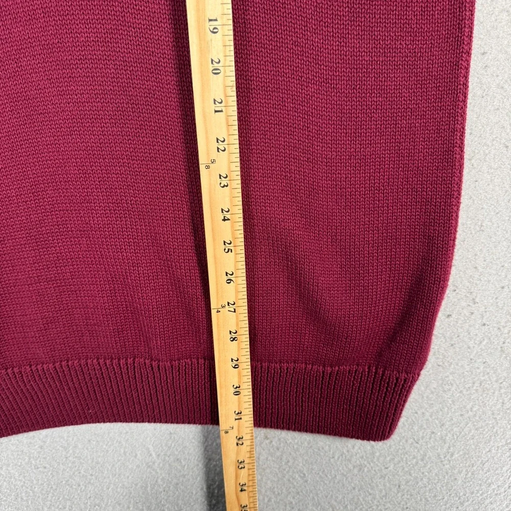 Chaps Iconic Crew Knit‎ Sweater Mens XL Wine Red Crest Comfort Grandpa Trendy